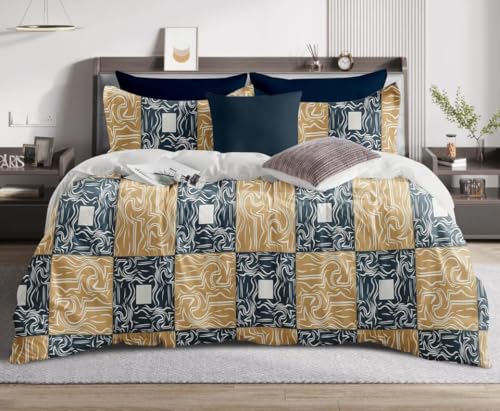 Image of The Royal King Collection 350 TC King Size Bedsheet with 2 King Size Pillow Covers| Beautiful Designer Flat Sheet | Luxury Soft Sheet (3pcs Set) |108x108 inches. (Multicolor-6618)