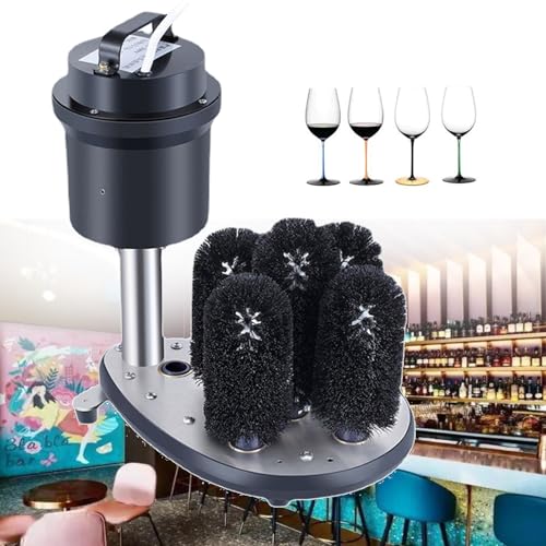 Lavavasos eléctrico de 5 cepillos,Lavavasos eléctrico de acero inoxidable,Lavavasos de sobremesa para copas de vino y cerveza