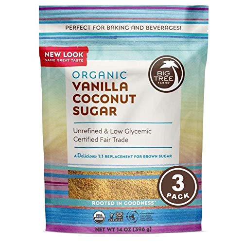 Big Tree Farms Organic Vanilla Coconut Sugar, Vegan, Gluten Free, Paleo, Certified Kosher, Cane Sugar Alternative, Substitute For Baking, Non Gmo, Low Glycemic, Fair Trade, 14 Oz (Pack Of 3) #TOP15