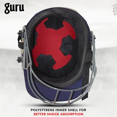 Image of GURU Pro Cricket Helmet with Adjustable Strap, Comfortable Fit & Lightweight