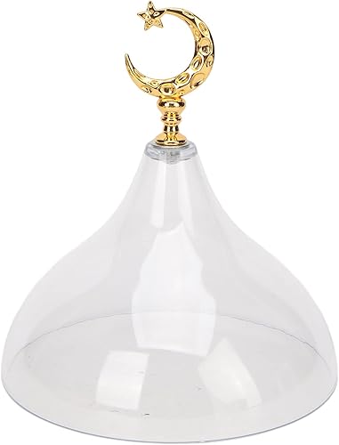 Miniatura 9 de Soporte multifuncional para tartas con tapa de cúpula y base de metal, bandeja para tartas con patrones dorados en relieve para exhibición, fiesta,