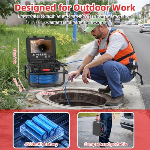 Image of Sanyipace Drain Camera 100FT /30M with Locator, Sewer Camera 512Hz Transmitter