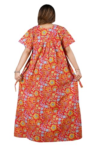 Image of Bejod's Collection Women Pure Cotton Nighty Combo Pack | Full Length Floral Printed Cotton Nighty Maxi | Soft & Breathable Night Dress for Women L to 4XL