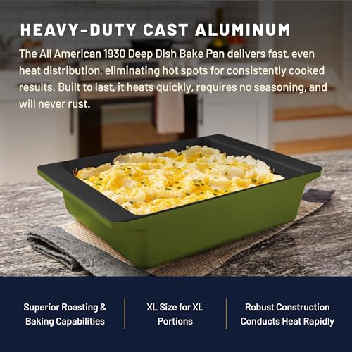 Image of All American 1930 - XL Bake Pan with Ceramic Non-Stick Coating - Black Onyx - Durable & PFAS Free - Designed to transition from Stovetop to Oven - Made in the USA