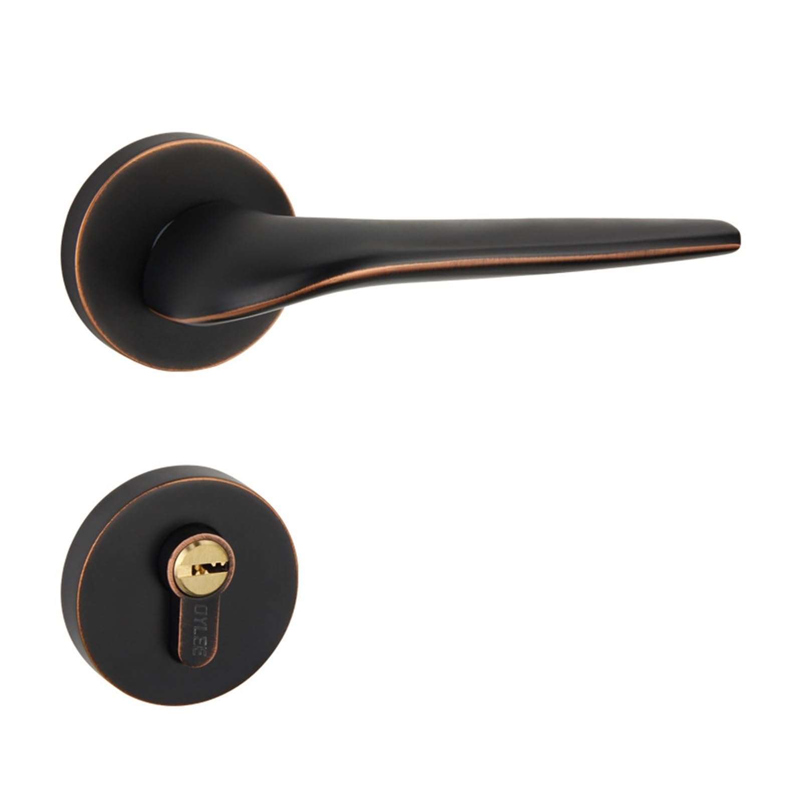 NYRXRYTCA Bedroom Interior Door Lock zinc Alloy Handle Lock Black Split Silent Handle Lock Hardware(Black red ancient)