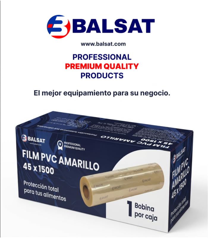 Bobina Film PVC 45x1500 m | Film Alimentario Profesional 8 Micras