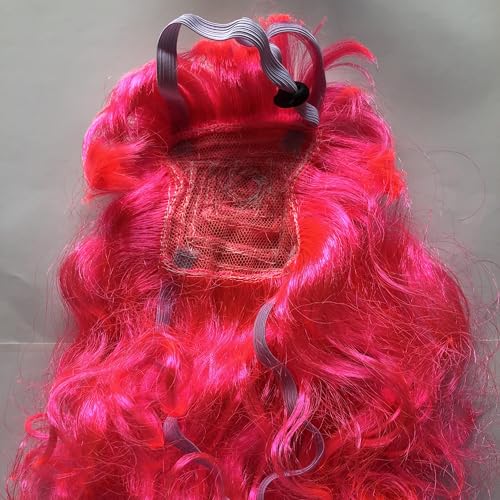 Peluca sintética roja para mascota tamaño pequeño miniatura 4