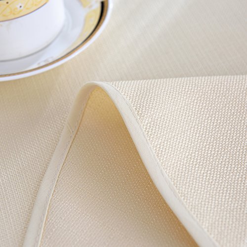 Highfly Linen Round Tablecloth 70 Inch Waterproof And Stain Resistant Beige Table Cloth For Round Tables Coffee Bar Kitchen #TOP2