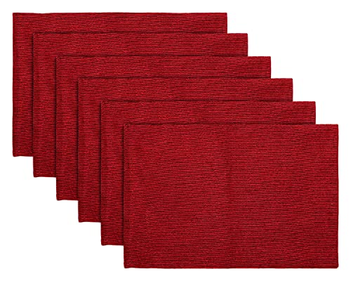 Image of Amazon Brand - Solimo Jute Table Placement - (Maroon, Set of 6 Pieces)