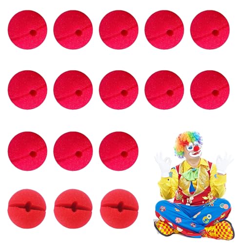 Nariz de palhaço, 16 peças nariz de palhaço, esponja narizes de palhaço, nariz de palhaço vermelho, nariz de espuma vermelhas, reutilizável Clown Nose, para jogos de RPG Carnaval Halloween circo festa
