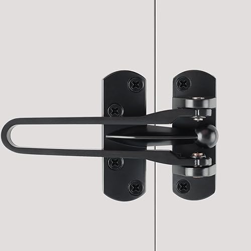 Alise Protector de puerta de barra oscilante, cerradura de pestillo para puertas delanteras e interiores, cierre de puerta de bisagra antirrobo,