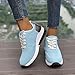 KVOTUU Women's Lightweight Fashion Sneaker Lace Up Wedge Sneaker with Side Zipper Comfortable Breathable Leather Athletic Low Top Walking Shoes Casual Slip On Wedge Sneaker Sky Blue