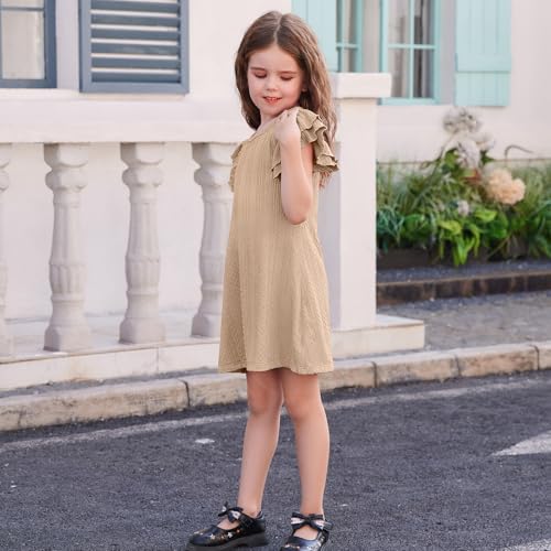 Toddler Dress Summer Baby Girls Double Layer Ruffle Sleeve Dresses for Girls A-Line Casual Party Beach Sundress4