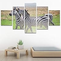 SIGNWIN 5 Panel Canvas Wall Art Animals Expressionism Group Modern Artwork for Home Decorations Ready to Hang - 60