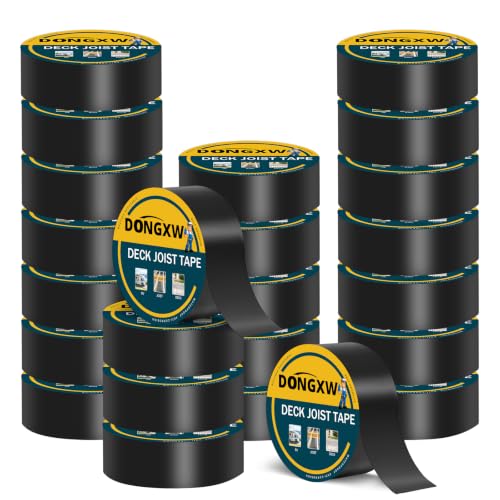 Image of Dongxw 24 Packs Deck Joist Tape, 2 inch x 50' Waterproof Butyl Joist Tape for Decking 2inch, Flashing Tape Self-Adhesive Joist Tapes for Decks Beams Extend Wood Deck Life