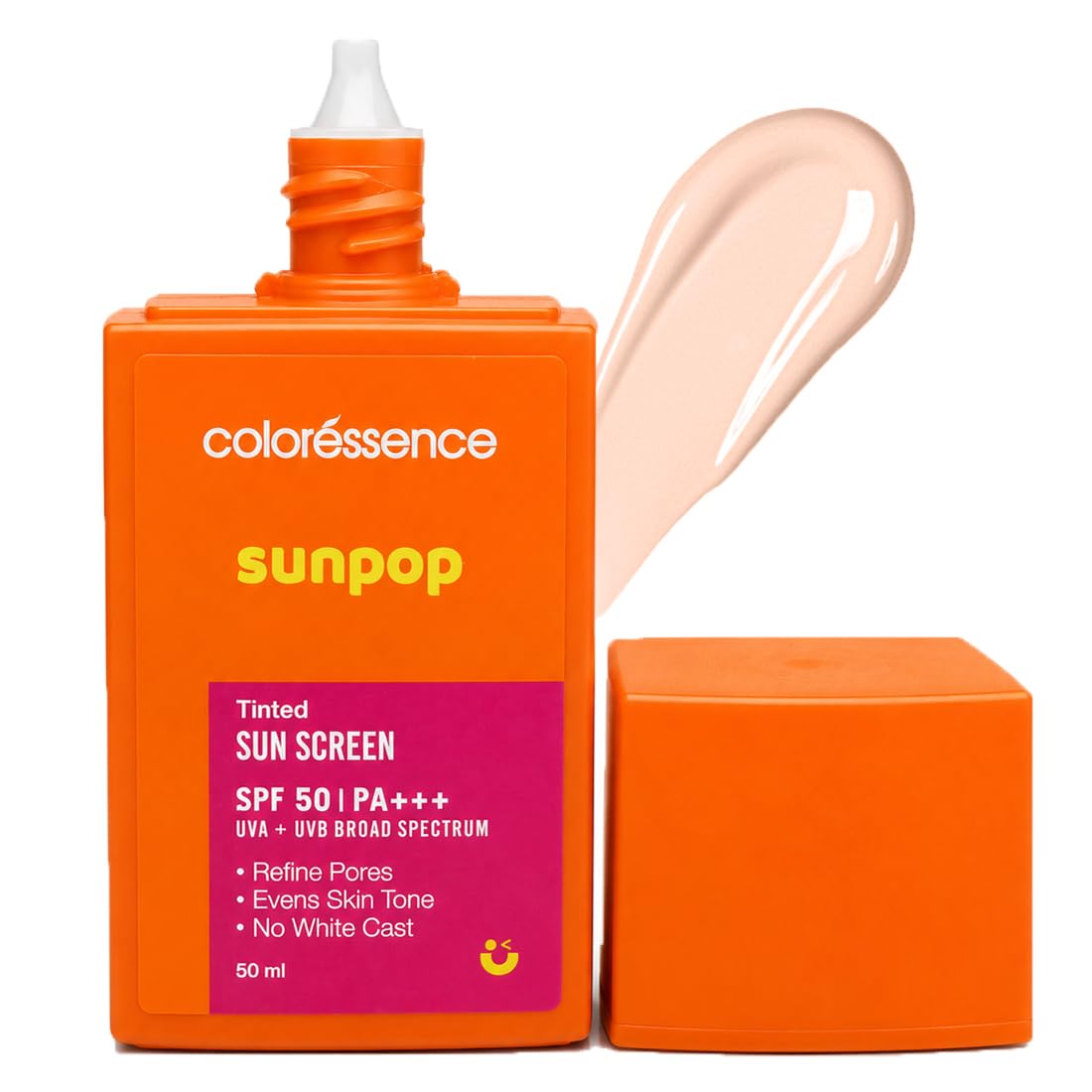 Coloressence Sunpop Tinted Sunscreen SPF 50 PA+++, Crème Silk, 50ml | UVA+UVB Broad Spectrum | Refine Pores | Evens Skin Tone | No White Cast | Lightweight | Blends Easily-picture-30