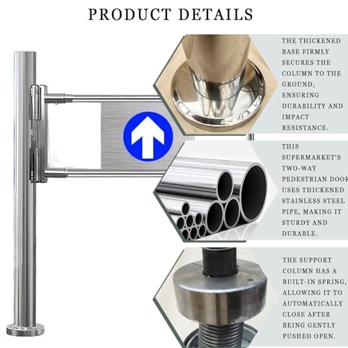 Cancello automatico a doppia battente a 180° in acciaio inox uso industriale apertura manuale sicura porta d'ingresso con montaggio a palo 100 cm x 100 cm resistente e affidabile controllo degli