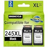 GREENCYCLE Re-Manufactured PG-245XL PG-245 Ink Cartridge Replacement for Canon Pixma MX490 MX492 MG2522 MG2525 MG2920 MG2922 MG2924 MG3020 MG3022 MG3029 TS3120 TS3122 TS202 TS302 (Black, 2 Pack)