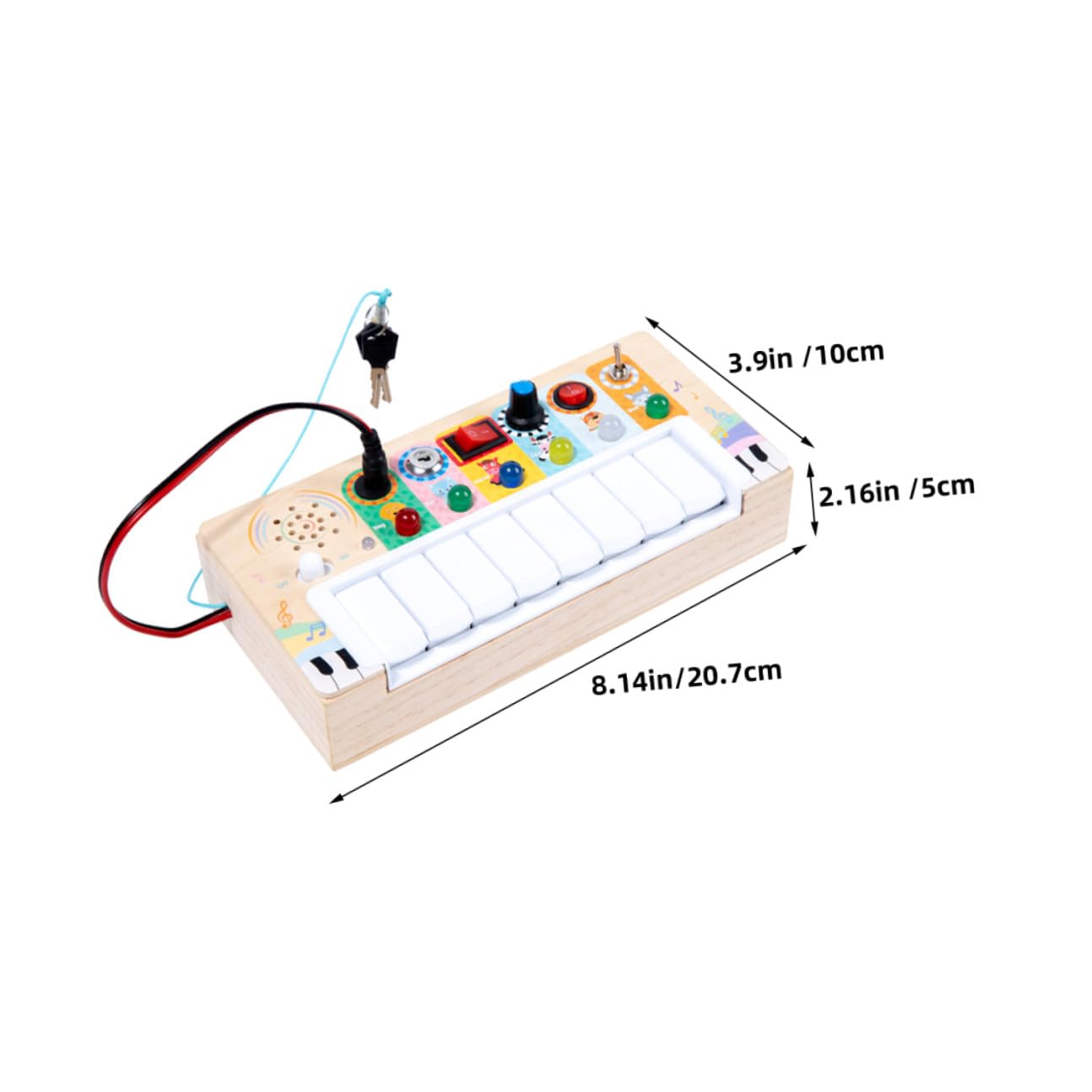 Juguete Musical Electrónico de Madera para Niños Luces Led, Accesorio Portátil y Resistente al Desgaste Adecuado para Aprendizaje Musical y Entrenamiento Auditivo