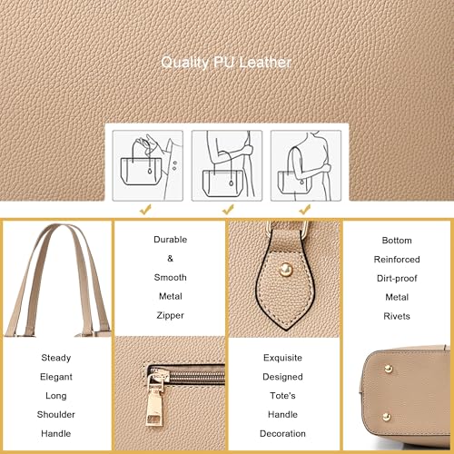 Image of CHICAROUSAL Tote Handbags Purses for Women PU Leather Womens Shoulder Bag | Large Tote Bag for Women, Shoulder Purse, Vegan Leather Purses for Women, Women's Handbags