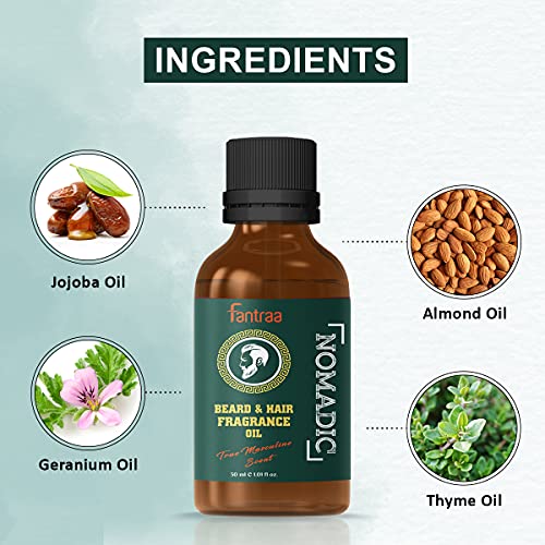 buy fantraa beard and hair fragrance oil 30 ml nomadic online at low prices in india amazon in