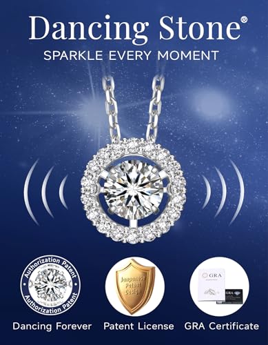 MomentWish Floating Necklace for Women, 0.5/1 Carat Dancing Moissanite Necklace for Her 925 Sterling Silver Pendant Anniversary Birthday Christmas Gift for Wife Mom Girlfriend3