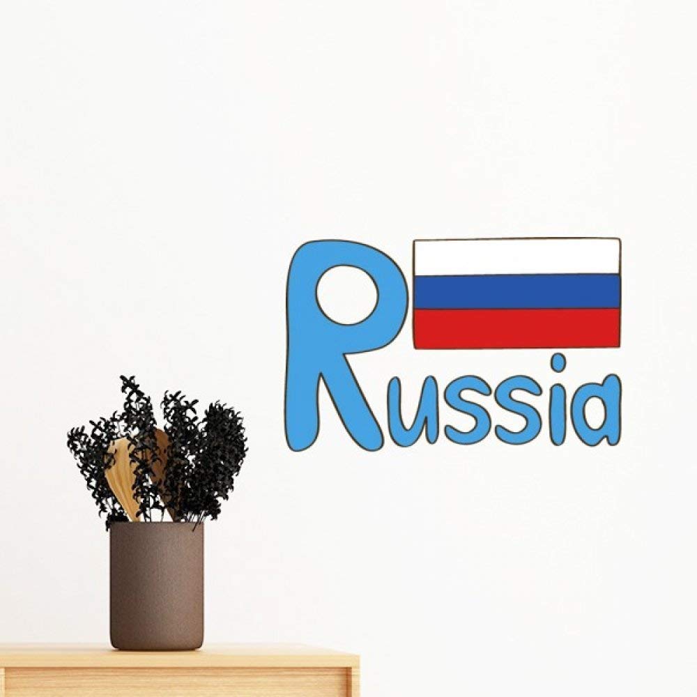 Drapeau Russie autocollant mural 70cm vinyle bleu amovible papier peint de salon