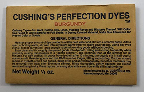 Cushing's Perfection Dyes - New Old Stock - 1/3 oz. – Burgundy