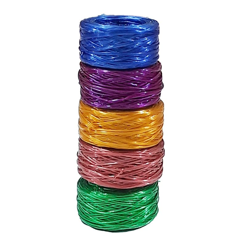 Rope (ROPE1-5) for Packing Boxes Tie Plants Binding Home Garden Commercial Use Creepers Plastic Rassi Sutli Dori Thread Cord Role 5 Bundles Multi Color Approx 250 Grams,50 Gram Each Bundle