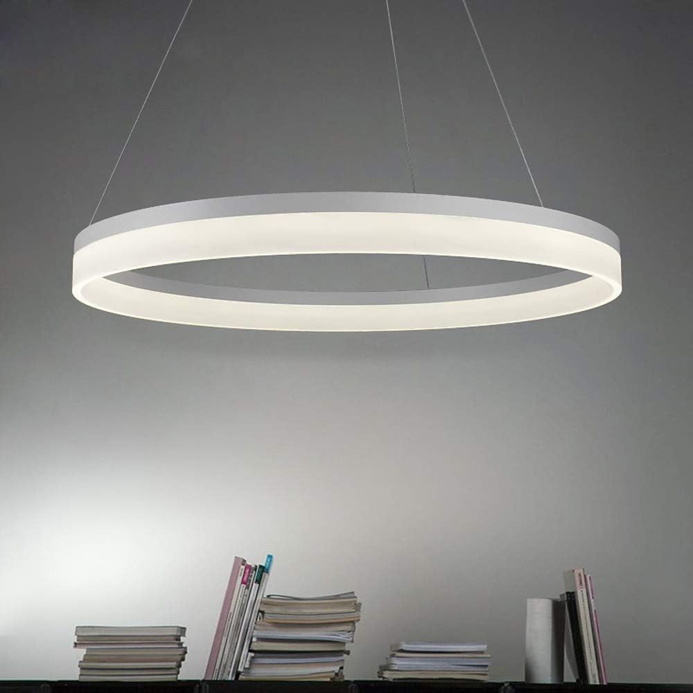Suspension LED 60cm blanche avec intensité réglable en métal pour salon