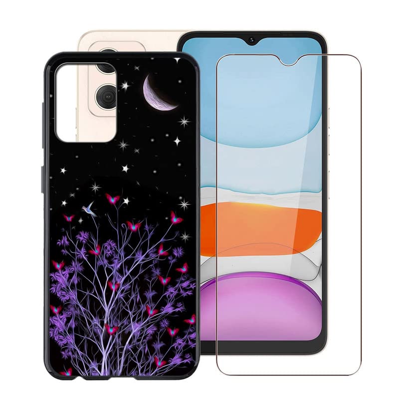 HGJTF Phone Case for Umidigi G2 (6.52') with [1 X Tempered Glass Screen Protector], Ultra Thin Shockproof Soft Silicone TPU Bumper Cover for Umidigi G2 - XT36