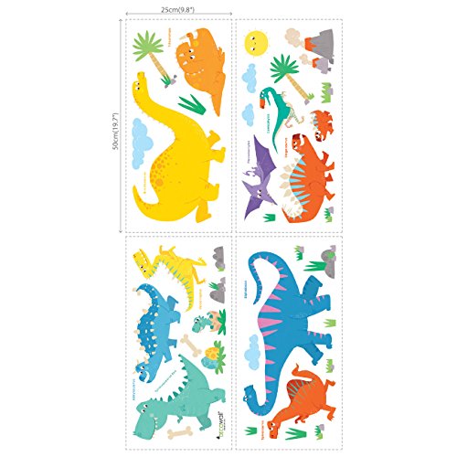 DECOWALL DW-1703 Kleurrijke dinosaurus Kinderen muurstickers Schil en plak Afneembaar baby Kinderkamer babykamer… - Afbeelding 6