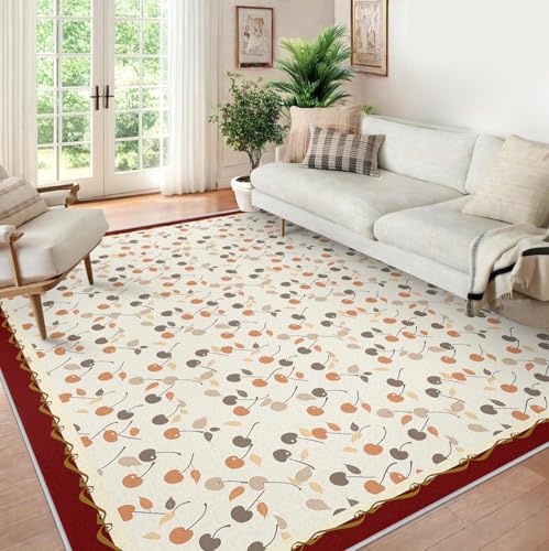 Tapis cerises antidérapant et moquette douce lavable en machine