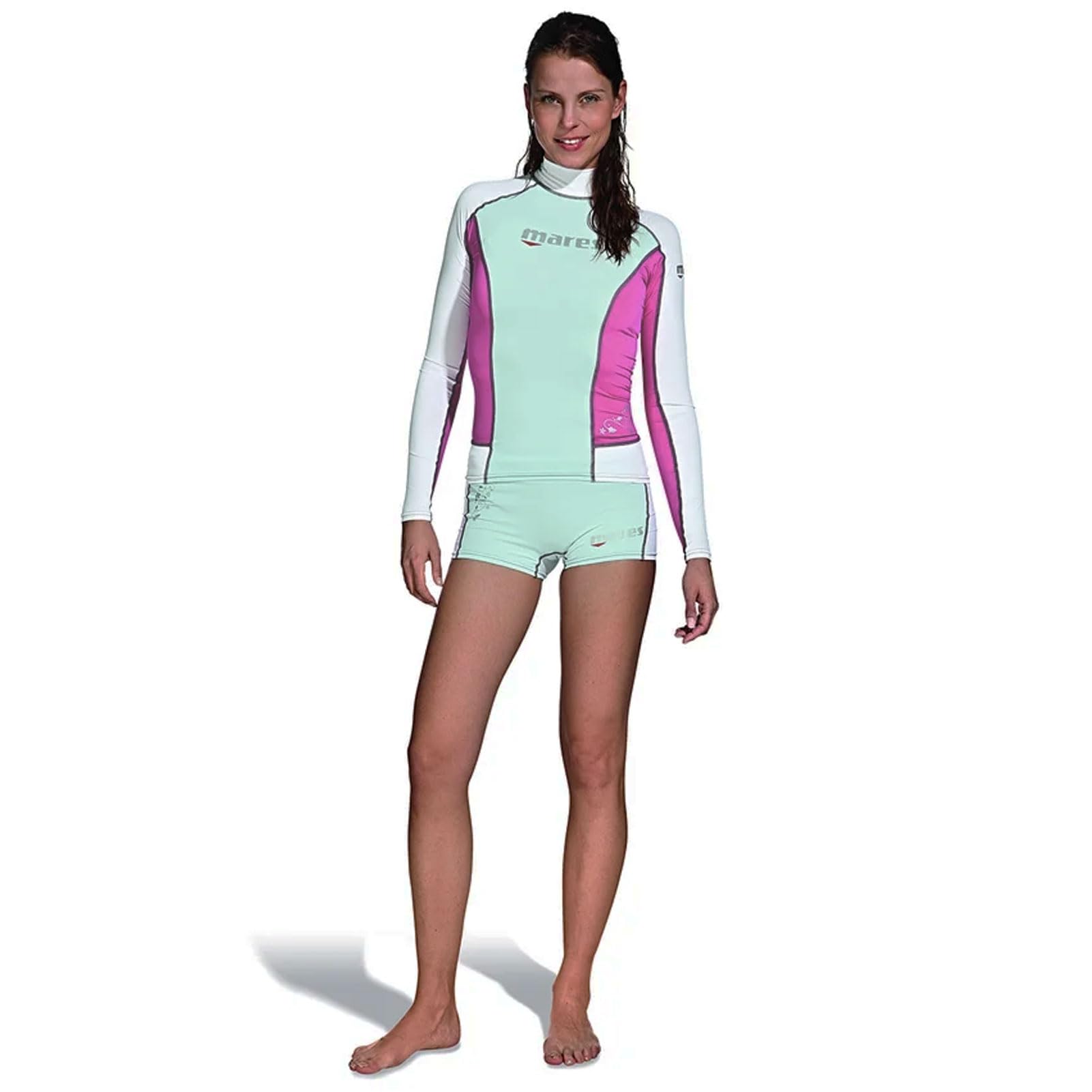 Mares donna She Dives Trilastic Rash Guard camicia manica lunga – nero/rosa – 6