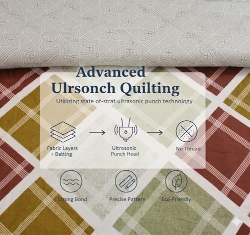 Image of IVAZA Luxury Ultrasonic Punch AC Comforter Blanket - Quilted Microfiber Floral Pattern, Lightweight Breathable All‑Season Blanket for Bedroom, Travel (Singled Bed,228x152 CM)
