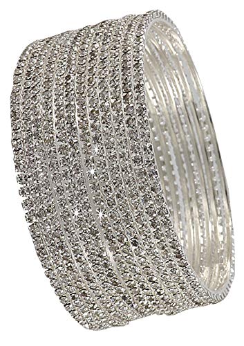 ZULKA Non-Precious Metal with Base Metal and Zircon Gemstone Studded Premium and Traditional Glossy Finished Sleek Bangle set for Women and Girls (Image - 1)