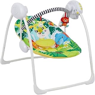 Folding Electric Baby Swing, Safari Design, Soothing Music, Suitable for Newborns