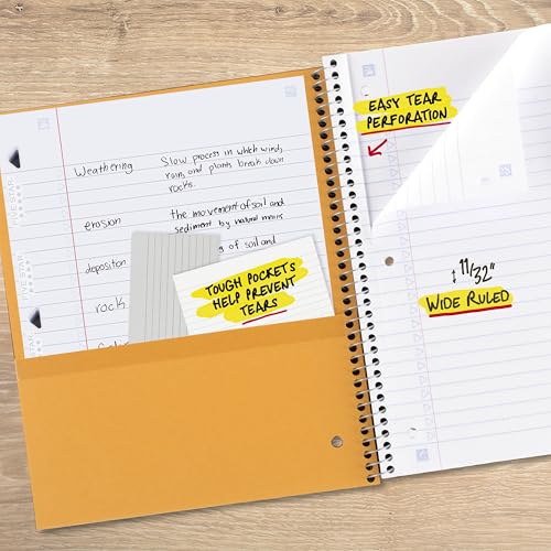 Cahier à spirales Five Star résistant rouge 1 compartiment 100 feuilles - 5
