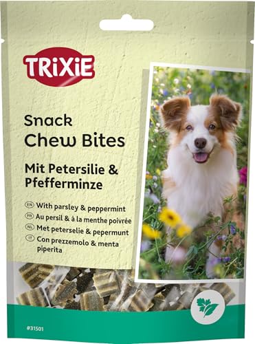 TRIXIE Chew Bites - Hundesnack mit Petersilie & Pfefferminze - unterstützen Zahnpflege & frischen Atem - 150 g - 31501