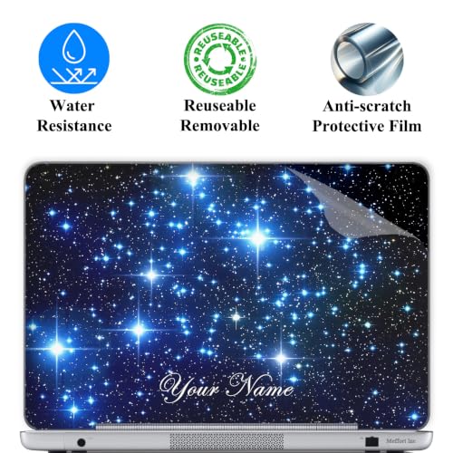 Image of Custom Design Personalized Laptop Skin Sticker Cover Art Decal, Customize with Your Name or Text (14 Inch, Galaxy Stars)