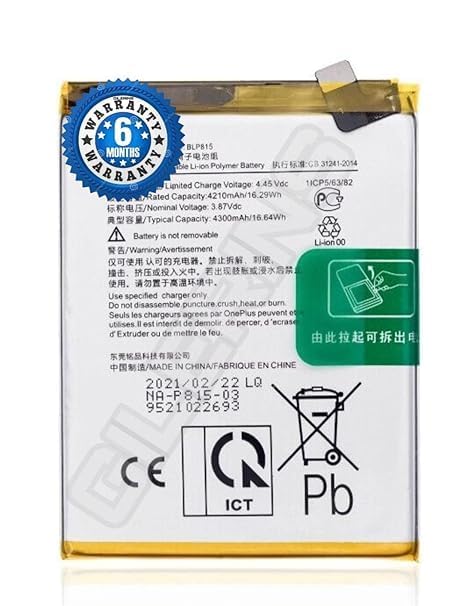 Image of Original BLP815 Battery for OnePlus Nord N10 5G Battery with 6 Month Warranty** (CC19)