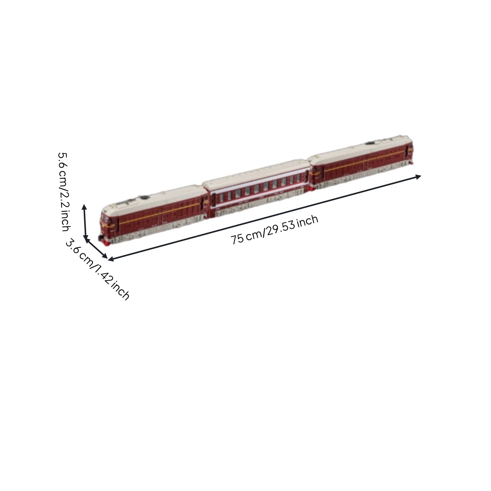 Tren Triple Secciones Acoplamiento Magnético Locomotora Aleación Resistente Modelo Tren Eléctrico, Rojo