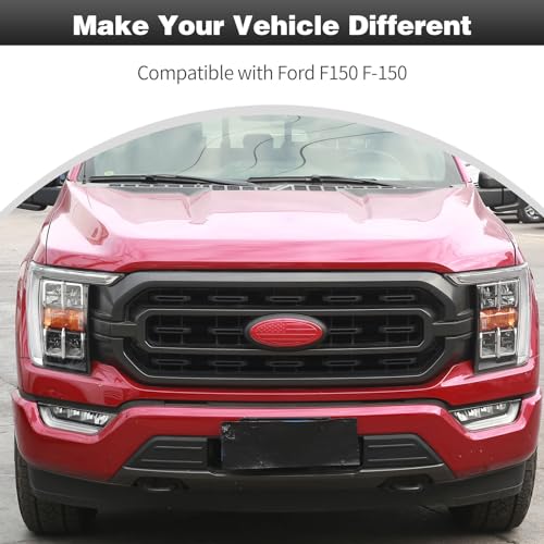 Image of CheroCar for F150 Emblem Cover Trim,Logo Back Badge Decoration Cover Trim Compatible with Ford F150 F-150,Red