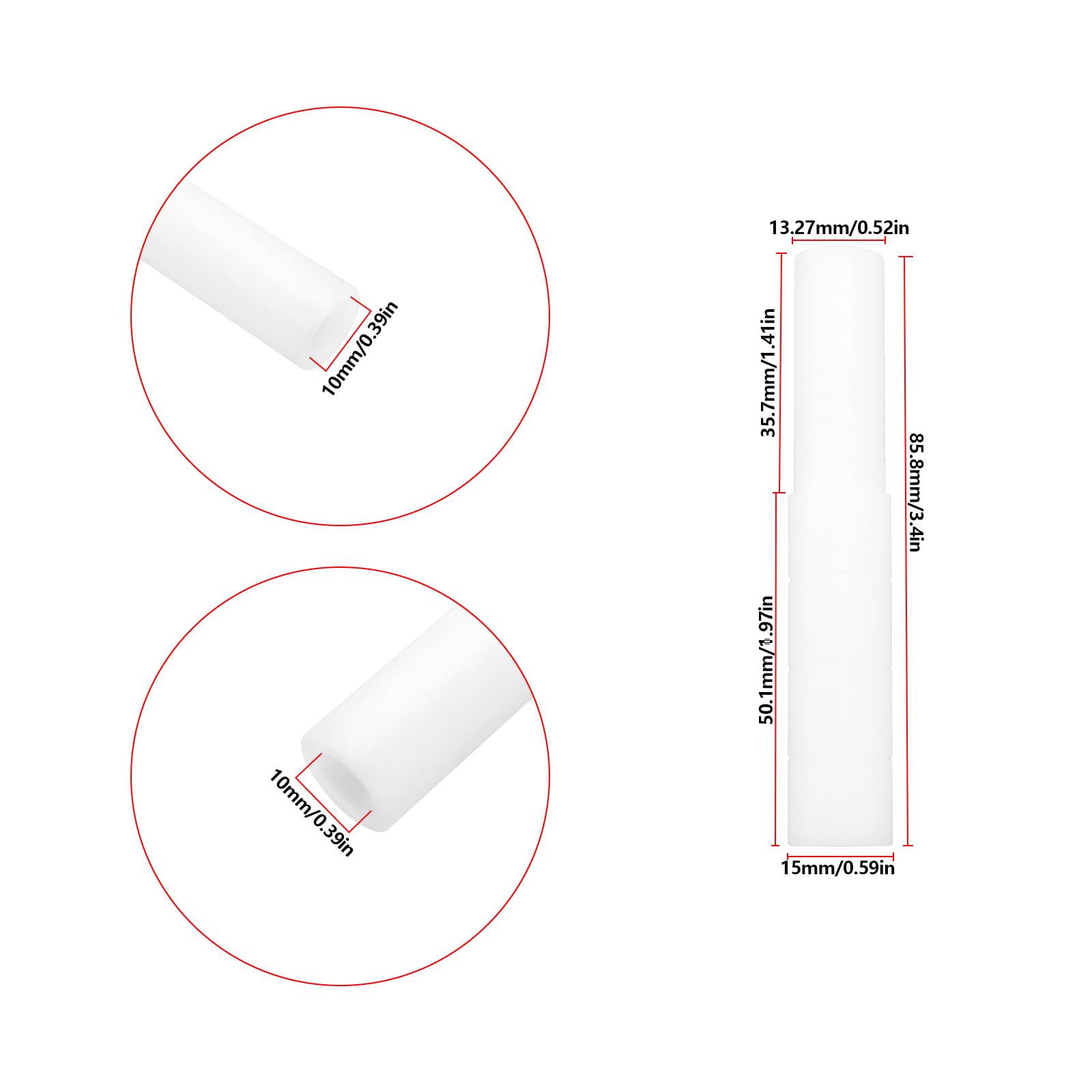 2 Extensiones de Palo de Golf para Putter (85,8 X 15 X 13,27 Mm 0,5225 Pulgadas) para Palos de Golf Y Hierros.