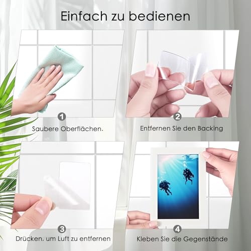 48 Stück Nano-Doppelseitige Klebepads, wasserfest, ohne Beschädigung entfernbar, strapazierfähige Befestigungsbänder, klare, rückstandsfreie, stark haftende Pads für Wände, zum Aufhängen von Bildern,