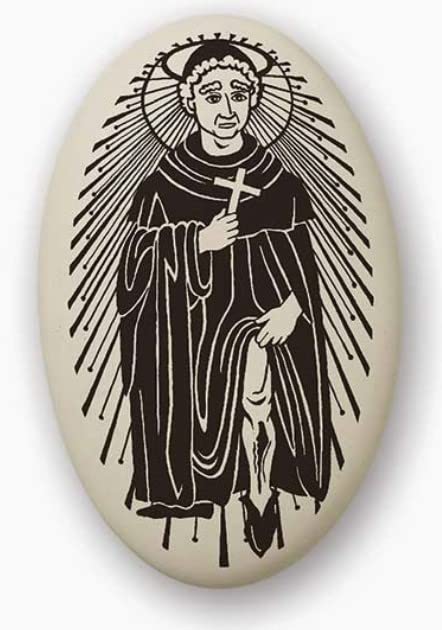 Medalla de San Peregrino cordón antialérgico para enfermos de cáncer en porcelana