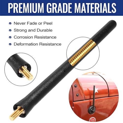 Image of BASIKER Antenna for Jeep Wrangler JL Rubicon Sahara Unlimited Sport 2007-2024 2025 2026, Jeep Wrangler Gladiator Accessories, 6 3 /4 Inch Car Wash Proof Jeep Antenna Replacement