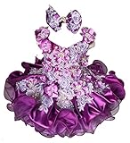 Jenniferwu G588 Infant Toddler Baby Newborn Little Girl's Pageant Party Birthday Dress Purple (as1, Age, 18_Months, 24_Months)