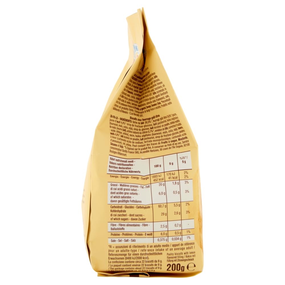 Italian Gourmet Bundle Zitronencreme Kekse 6x 200g + Italian Gourmet Polpa Gratis – Gefülltes italienisches Gebäck mit Zitronencreme, Frühstückskekse für Kaffee, Tee, Milch, Dessert, Gäste & Vorrat