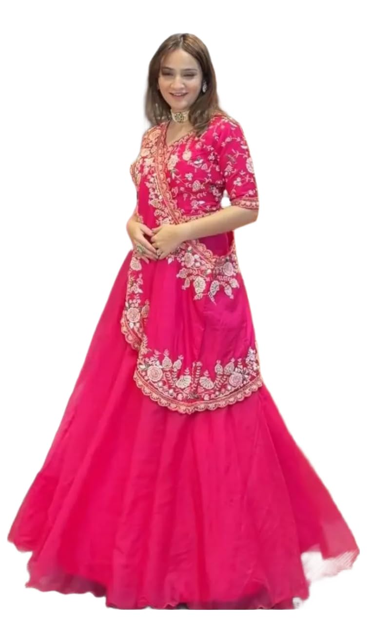 Embellished, Embroidered Crunchy Heavy Fabric Sequence Work Lehenga Choli for Women-image-8